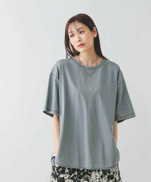 GLOBAL WORK（グローバルワーク）の「フローズンTラウンドチュニック/498386（Tシャツ/カットソー・レディース・ブラック/グリーン/ピンク/ベージュ/オフホワイト・LARGE/MEDIUM）」の14枚目の写真