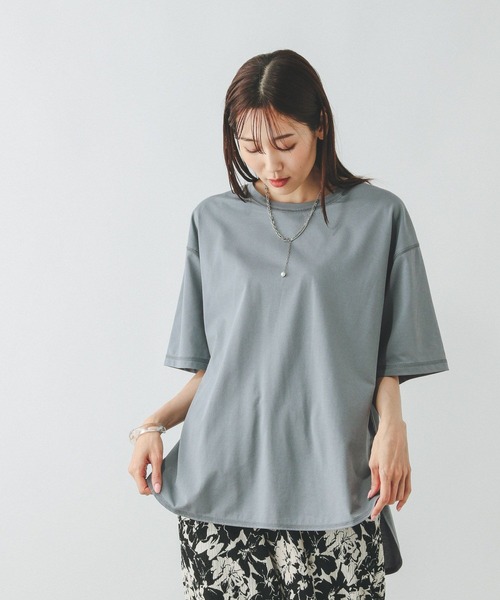 GLOBAL WORK（グローバルワーク）の「フローズンTラウンドチュニック/498386（Tシャツ/カットソー・レディース・ブラック/グリーン/ピンク/ベージュ/オフホワイト・LARGE/MEDIUM）」の15枚目の写真