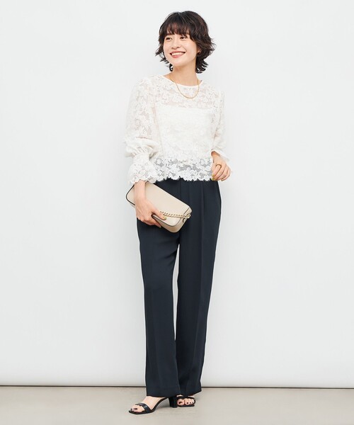 NOLLEY’S(ノーリーズ)の「ウォッシャブルレース2WAYブラウス(シャツ/ブラウス・レディース・ブラウン/ホワイト・38)」の8枚目の写真