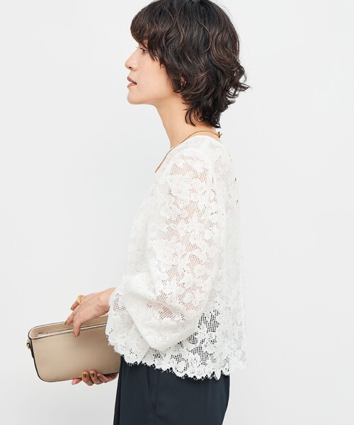 NOLLEY’S(ノーリーズ)の「ウォッシャブルレース2WAYブラウス(シャツ/ブラウス・レディース・ブラウン/ホワイト・38)」の9枚目の写真