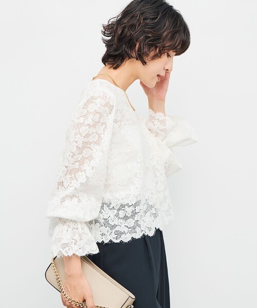 NOLLEY’S(ノーリーズ)の「ウォッシャブルレース2WAYブラウス(シャツ/ブラウス・レディース・ブラウン/ホワイト・38)」の12枚目の写真