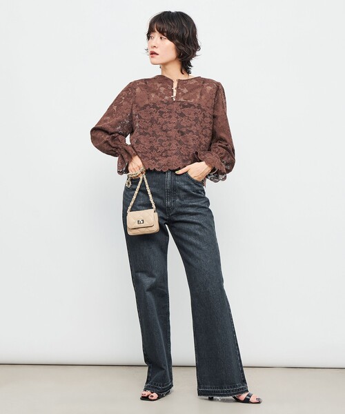 NOLLEY’S(ノーリーズ)の「ウォッシャブルレース2WAYブラウス(シャツ/ブラウス・レディース・ブラウン/ホワイト・38)」の14枚目の写真