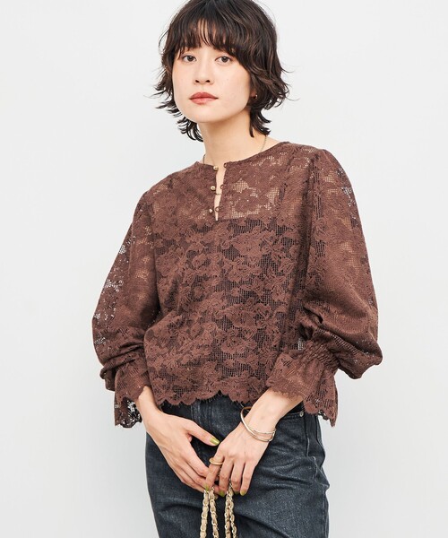 NOLLEY’S(ノーリーズ)の「ウォッシャブルレース2WAYブラウス(シャツ/ブラウス・レディース・ブラウン/ホワイト・38)」の17枚目の写真