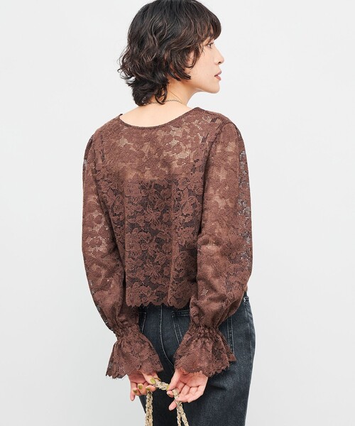 NOLLEY’S(ノーリーズ)の「ウォッシャブルレース2WAYブラウス(シャツ/ブラウス・レディース・ブラウン/ホワイト・38)」の18枚目の写真