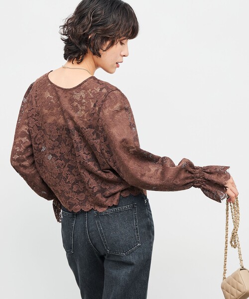 NOLLEY’S(ノーリーズ)の「ウォッシャブルレース2WAYブラウス(シャツ/ブラウス・レディース・ブラウン/ホワイト・38)」の19枚目の写真