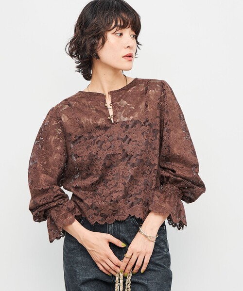 NOLLEY’S(ノーリーズ)の「ウォッシャブルレース2WAYブラウス(シャツ/ブラウス・レディース・ブラウン/ホワイト・38)」の20枚目の写真