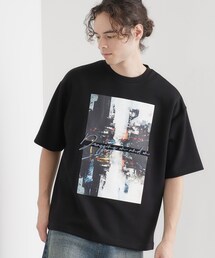tk.TAKEO KIKUCHI | アーバングラフィックブラシ刺繍Tシャツ(Tシャツ/カットソー)