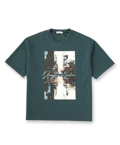 tk.TAKEO KIKUCHI（ティーケータケオキクチ）の「アーバングラフィックブラシ刺繍Tシャツ（Tシャツ/カットソー・メンズ・ブラック/オリーブ/ホワイト・03/02）」の4枚目の写真