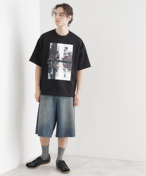 tk.TAKEO KIKUCHI（ティーケータケオキクチ）の「アーバングラフィックブラシ刺繍Tシャツ（Tシャツ/カットソー・メンズ・ブラック/オリーブ/ホワイト・03/02）」の11枚目の写真