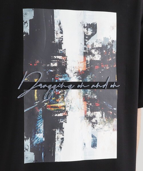 tk.TAKEO KIKUCHI（ティーケータケオキクチ）の「アーバングラフィックブラシ刺繍Tシャツ（Tシャツ/カットソー・メンズ・ブラック/オリーブ/ホワイト・03/02）」の13枚目の写真