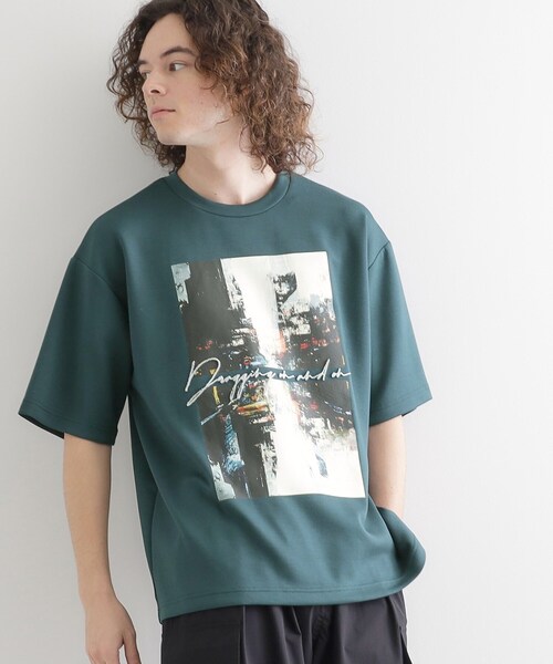 tk.TAKEO KIKUCHI（ティーケータケオキクチ）の「アーバングラフィックブラシ刺繍Tシャツ（Tシャツ/カットソー・メンズ・ブラック/オリーブ/ホワイト・03/02）」の15枚目の写真