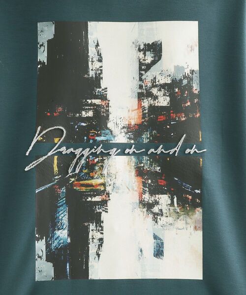 tk.TAKEO KIKUCHI（ティーケータケオキクチ）の「アーバングラフィックブラシ刺繍Tシャツ（Tシャツ/カットソー・メンズ・ブラック/オリーブ/ホワイト・03/02）」の18枚目の写真