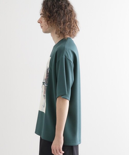 tk.TAKEO KIKUCHI（ティーケータケオキクチ）の「アーバングラフィックブラシ刺繍Tシャツ（Tシャツ/カットソー・メンズ・ブラック/オリーブ/ホワイト・03/02）」の21枚目の写真