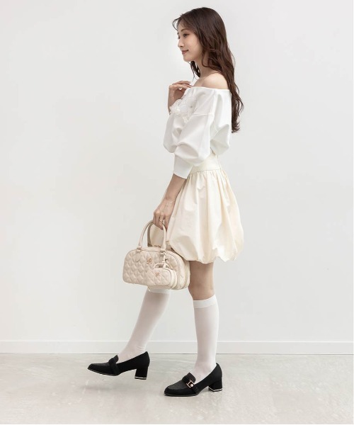 RANDA(ランダ)の「パールバックルヒールアップローファー(ローファー・レディース・アイボリー/ダークブラウン/ブラック・S/M/L/LL)」の12枚目の写真