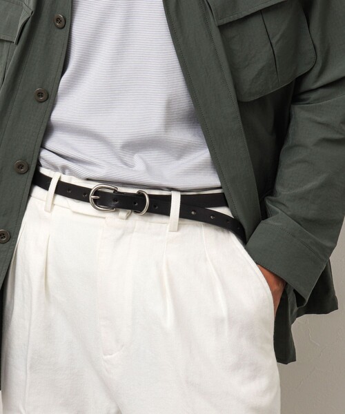 NOLLEY’S(ノーリーズ)の「栃木レザーナローベルト18(ベルト・メンズ・ブラウン/ブラック・FREE)」の2枚目の写真