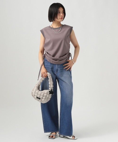 BAYFLOW（ベイフロー）の「[後ろゴム仕様でノンストレス]ビジューデニムパンツ（デニムパンツ・レディース・ブラック/インディゴブルー・SMALL/MEDIUM）」の13枚目の写真