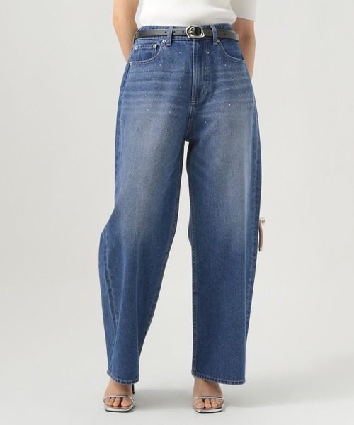 BAYFLOW（ベイフロー）の「[後ろゴム仕様でノンストレス]ビジューデニムパンツ（デニムパンツ・レディース・ブラック/インディゴブルー・SMALL/MEDIUM）」の15枚目の写真