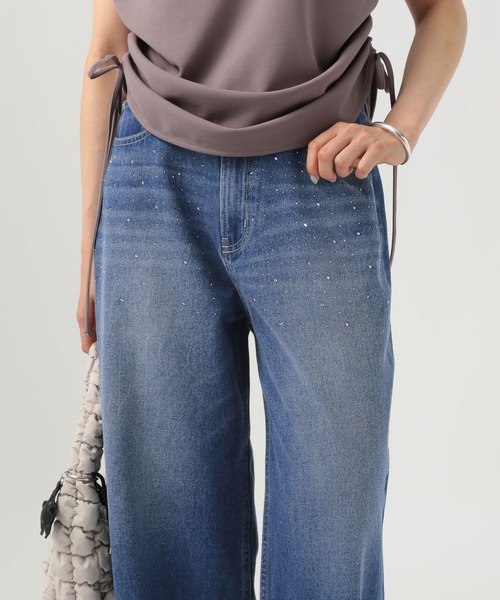 BAYFLOW（ベイフロー）の「[後ろゴム仕様でノンストレス]ビジューデニムパンツ（デニムパンツ・レディース・ブラック/インディゴブルー・SMALL/MEDIUM）」の17枚目の写真