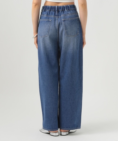 BAYFLOW（ベイフロー）の「[後ろゴム仕様でノンストレス]ビジューデニムパンツ（デニムパンツ・レディース・ブラック/インディゴブルー・SMALL/MEDIUM）」の20枚目の写真