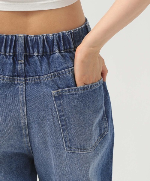 BAYFLOW（ベイフロー）の「[後ろゴム仕様でノンストレス]ビジューデニムパンツ（デニムパンツ・レディース・ブラック/インディゴブルー・SMALL/MEDIUM）」の7枚目の写真