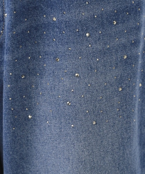 BAYFLOW（ベイフロー）の「[後ろゴム仕様でノンストレス]ビジューデニムパンツ（デニムパンツ・レディース・ブラック/インディゴブルー・SMALL/MEDIUM）」の9枚目の写真