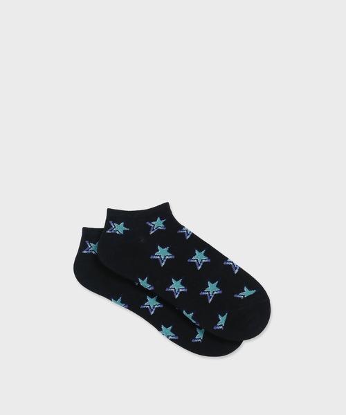 Paul Smith(ポールスミス)の「“Star Light” ショートソックス【250652 SN】(ソックス/靴下・メンズ・ブラック/ライトブルー・25-27)」の1枚目の写真