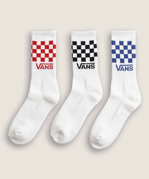 VANS(バンズ)の「クラシックチェック クルーソックス(3足)(ソックス/靴下・メンズ・ホワイト・MEDIUM/LARGE)」の2枚目の写真