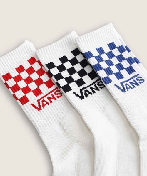 VANS(バンズ)の「クラシックチェック クルーソックス(3足)(ソックス/靴下・メンズ・ホワイト・MEDIUM/LARGE)」の3枚目の写真