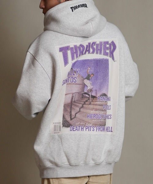 THRASHER/スラッシャー プルオーバー パーカー スウェット フーディー バックプリント 裏起毛 254TH1PK067