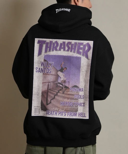 THRASHER/スラッシャー プルオーバー パーカー スウェット フーディー バックプリント 裏起毛 254TH1PK067