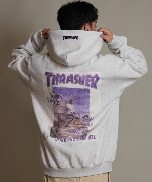 THRASHER/スラッシャー プルオーバー パーカー スウェット フーディー バックプリント 裏起毛 254TH1PK067