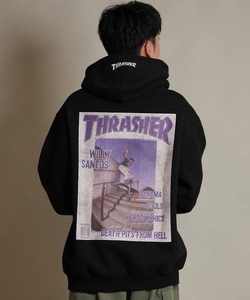 THRASHER/スラッシャー プルオーバー パーカー スウェット フーディー バックプリント 裏起毛 254TH1PK067