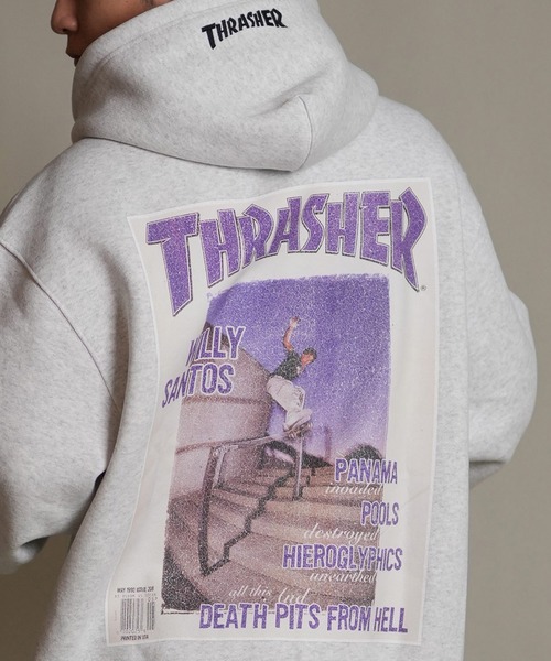 THRASHER/スラッシャー プルオーバー パーカー スウェット フーディー バックプリント 裏起毛 254TH1PK067