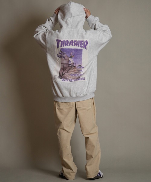 THRASHER/スラッシャー プルオーバー パーカー スウェット フーディー バックプリント 裏起毛 254TH1PK067