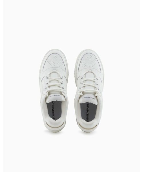 EMPORIO ARMANI（エンポリオアルマーニ）の「【エンポリオ アルマーニ】スニーカー レザー オーバーサイズEAパッチ（スニーカー・メンズ・オフホワイト/ブラック・7/8/6/6.5/7.5/8.5/9）」の6枚目の写真