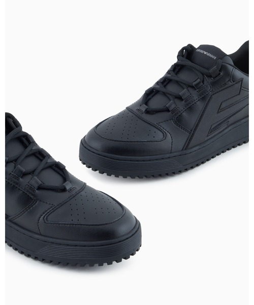 EMPORIO ARMANI（エンポリオアルマーニ）の「【エンポリオ アルマーニ】スニーカー レザー オーバーサイズEAパッチ（スニーカー・メンズ・オフホワイト/ブラック・7/8/6/6.5/7.5/8.5/9）」の8枚目の写真