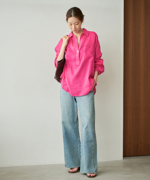 Plage プラージュRAMIE LYOCELL WIDE シャツピンク plage（プラージュ）の「RAMIE LYOCELL WIDE シャツ（）」 - WEAR