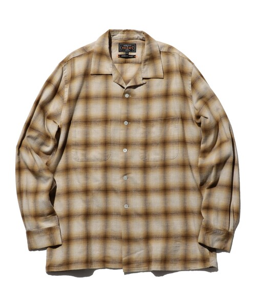 BEAMS PLUS（ビームスプラス）の「オンブレ チェック オープンカラー シャツ（シャツ/ブラウス・メンズ・ブラウン/ブルー・XL/L/M/S）」の14枚目の写真