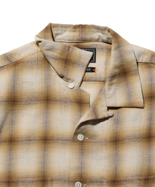 BEAMS PLUS（ビームスプラス）の「オンブレ チェック オープンカラー シャツ（シャツ/ブラウス・メンズ・ブラウン/ブルー・XL/L/M/S）」の19枚目の写真