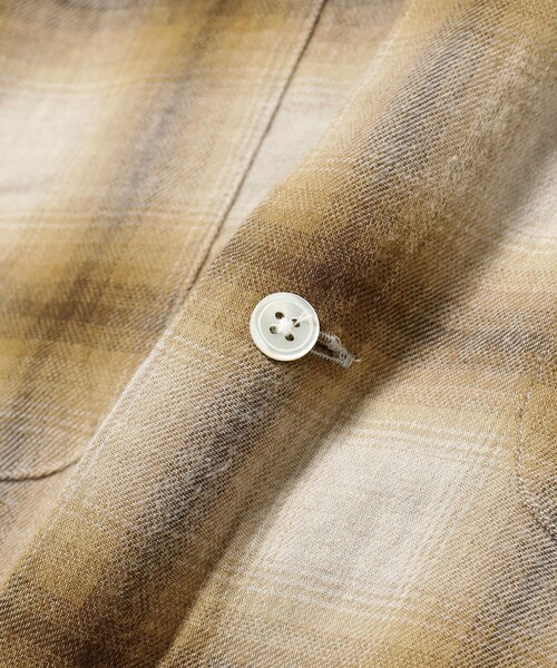 BEAMS PLUS（ビームスプラス）の「オンブレ チェック オープンカラー シャツ（シャツ/ブラウス・メンズ・ブラウン/ブルー・XL/L/M/S）」の10枚目の写真