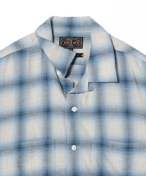 BEAMS PLUS（ビームスプラス）の「オンブレ チェック オープンカラー シャツ（シャツ/ブラウス・メンズ・ブラウン/ブルー・XL/L/M/S）」の9枚目の写真