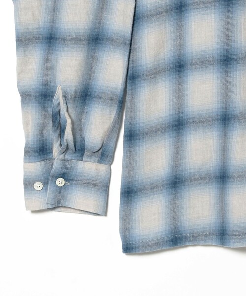 BEAMS PLUS（ビームスプラス）の「オンブレ チェック オープンカラー シャツ（シャツ/ブラウス・メンズ・ブラウン/ブルー・XL/L/M/S）」の12枚目の写真