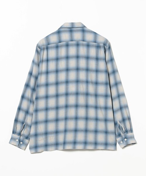 BEAMS PLUS（ビームスプラス）の「オンブレ チェック オープンカラー シャツ（シャツ/ブラウス・メンズ・ブラウン/ブルー・XL/L/M/S）」の5枚目の写真