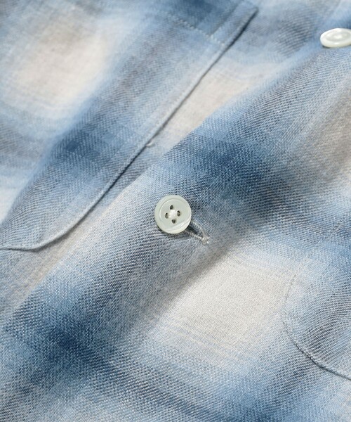 BEAMS PLUS（ビームスプラス）の「オンブレ チェック オープンカラー シャツ（シャツ/ブラウス・メンズ・ブラウン/ブルー・XL/L/M/S）」の22枚目の写真