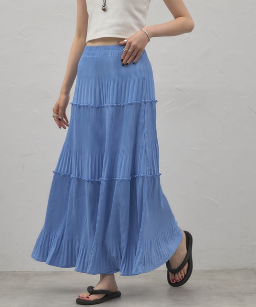 leimn（レイムン）の「切り替えAラインスカート（スカート・レディース・ライトグレー/ブルー/ブラック・M）」の3枚目の写真