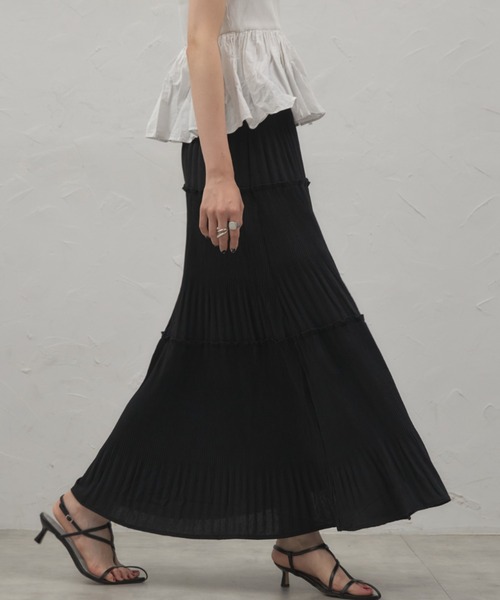 leimn（レイムン）の「切り替えAラインスカート（スカート・レディース・ライトグレー/ブルー/ブラック・M）」の2枚目の写真