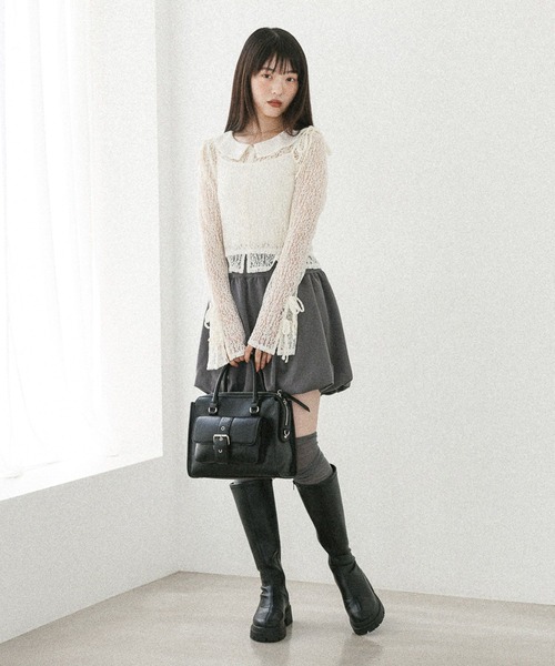 Heather（ヘザー）の「レースカーディガン/ビスチェ2P　581504（カーディガン/ボレロ・レディース・ブラック/アイボリー・FREE）」の9枚目の写真