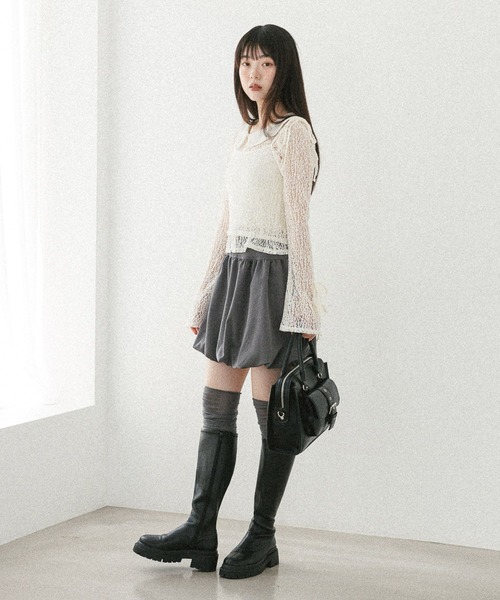 Heather（ヘザー）の「レースカーディガン/ビスチェ2P　581504（カーディガン/ボレロ・レディース・ブラック/アイボリー・FREE）」の10枚目の写真