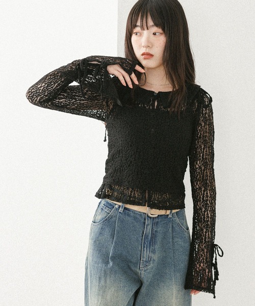 Heather（ヘザー）の「レースカーディガン/ビスチェ2P　581504（カーディガン/ボレロ・レディース・ブラック/アイボリー・FREE）」の12枚目の写真