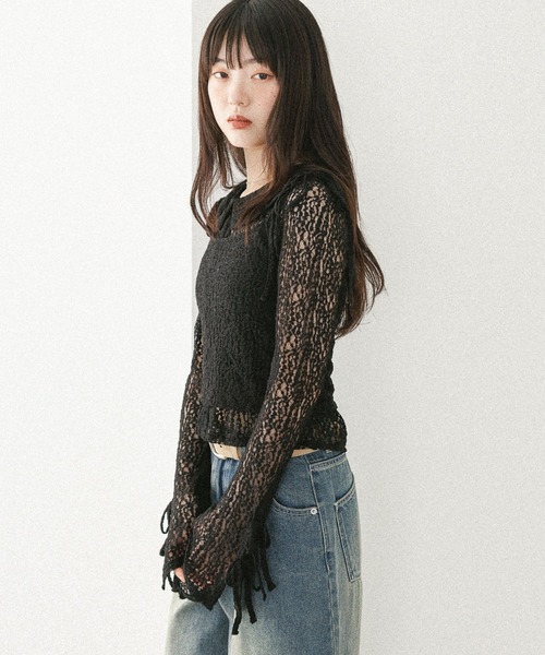 Heather（ヘザー）の「レースカーディガン/ビスチェ2P　581504（カーディガン/ボレロ・レディース・ブラック/アイボリー・FREE）」の13枚目の写真